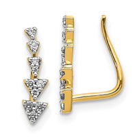Load image into Gallery viewer, 14k Diamond Ear Climber Earrings

