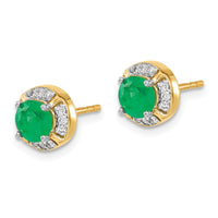 Load image into Gallery viewer, 14k Diamond and Emerald Fancy Halo Earrings
