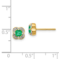 Load image into Gallery viewer, 14k Diamond and Emerald Fancy Earrings
