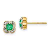 Load image into Gallery viewer, 14k Diamond and Emerald Fancy Earrings
