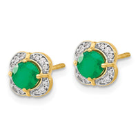 Load image into Gallery viewer, 14k Diamond and Emerald Fancy Earrings
