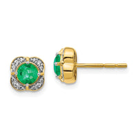 Load image into Gallery viewer, 14k Diamond and Emerald Fancy Earrings
