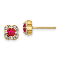 Load image into Gallery viewer, 14k Diamond and Ruby Fancy Earrings
