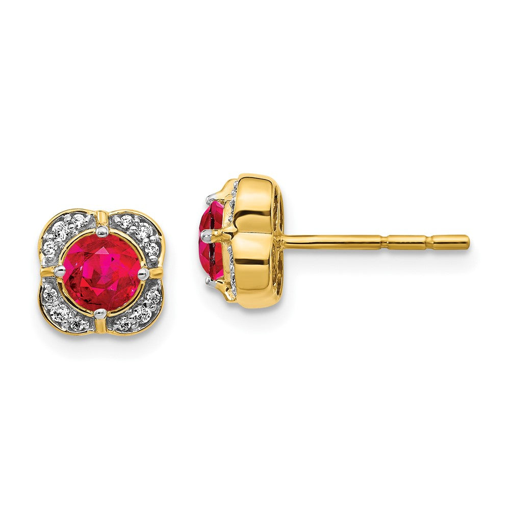 14k Diamond and Ruby Fancy Earrings