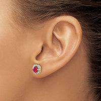 Load image into Gallery viewer, 14k Diamond and Ruby Fancy Earrings
