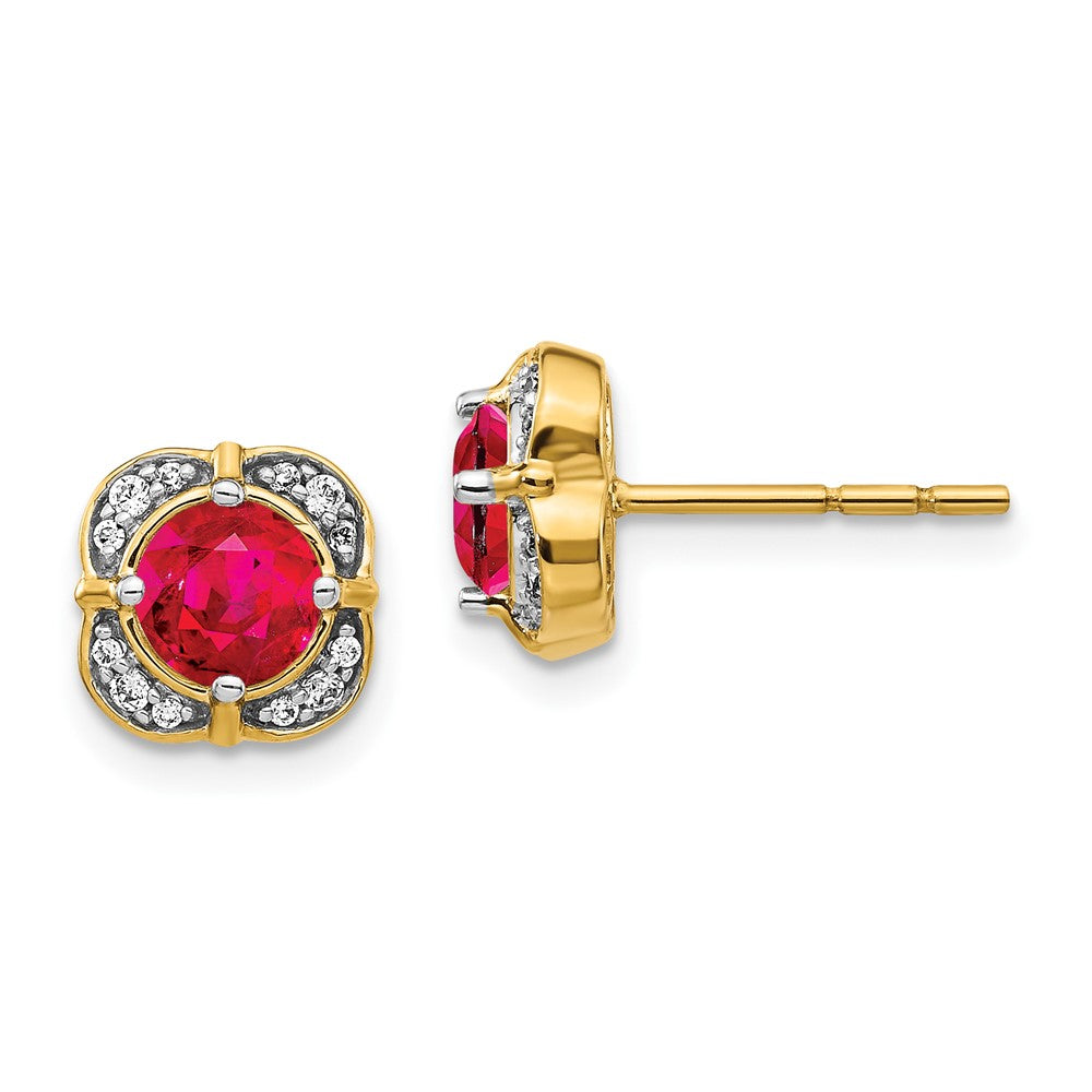 14k Diamond and Ruby Fancy Earrings