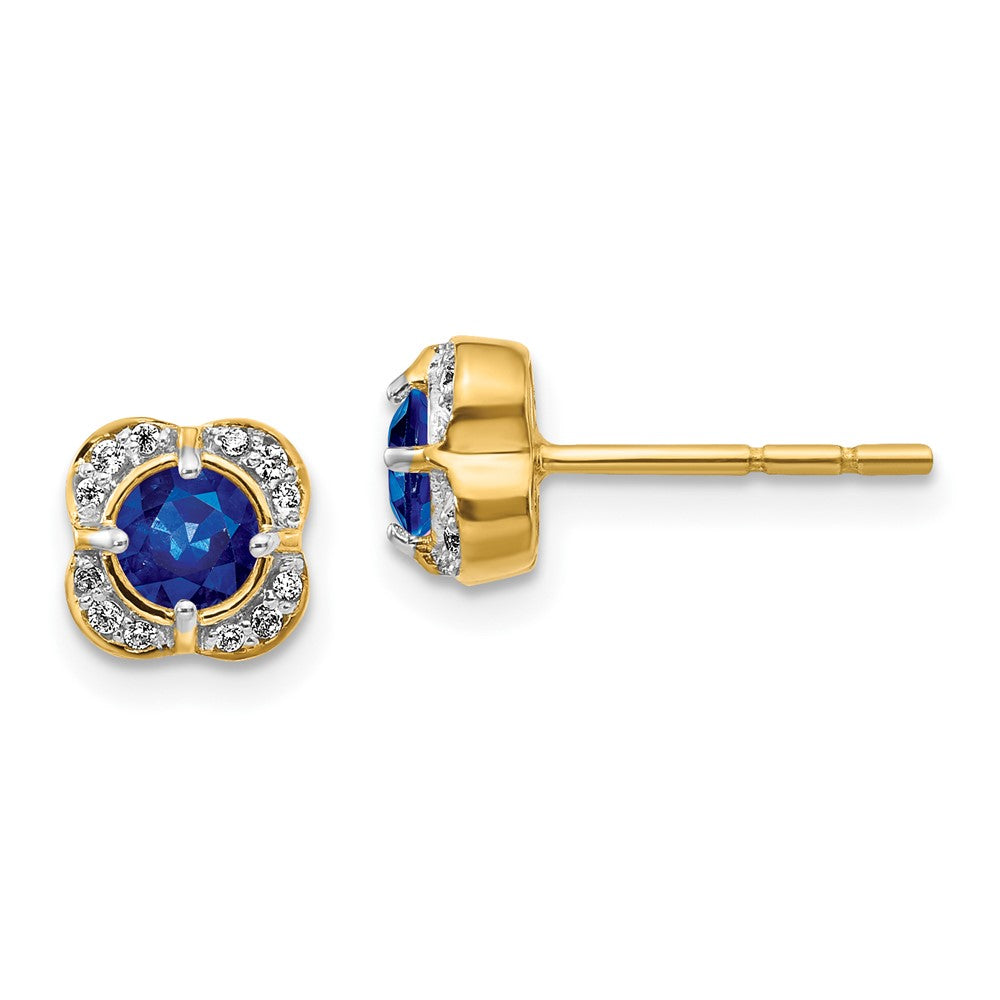 14k Diamond and Sapphire Fancy Earrings