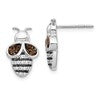 14k White Gold Diamond and Smokey Quartz Bee Earrings