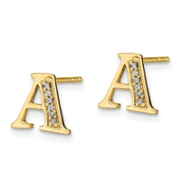 Load image into Gallery viewer, 14k Diamond Initial A Earrings
