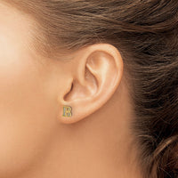 Load image into Gallery viewer, 14k Diamond Initial B Earrings
