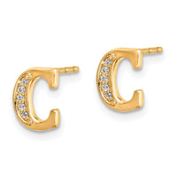 Load image into Gallery viewer, 14k Diamond Initial C Earrings

