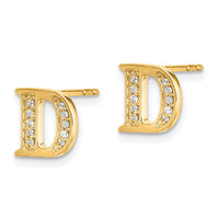 Load image into Gallery viewer, 14k Diamond Initial D Earrings
