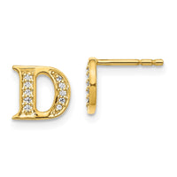 Load image into Gallery viewer, 14k Diamond Initial D Earrings
