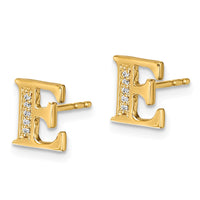 Load image into Gallery viewer, 14k Diamond Initial E Earrings
