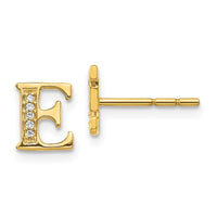 Load image into Gallery viewer, 14k Diamond Initial E Earrings
