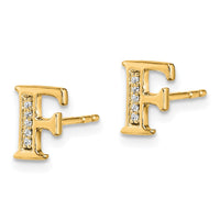 Load image into Gallery viewer, 14k Diamond Initial F Earrings
