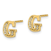 Load image into Gallery viewer, 14k Diamond Initial G Earrings
