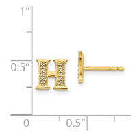 Load image into Gallery viewer, 14k Diamond Initial H Earrings
