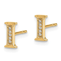 Load image into Gallery viewer, 14k Diamond Initial I Earrings
