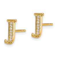Load image into Gallery viewer, 14k Diamond Initial J Earrings
