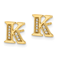 Load image into Gallery viewer, 14k Diamond Initial K Earrings
