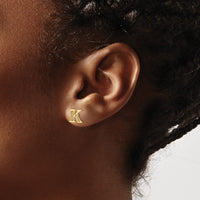 Load image into Gallery viewer, 14k Diamond Initial K Earrings
