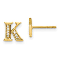 Load image into Gallery viewer, 14k Diamond Initial K Earrings
