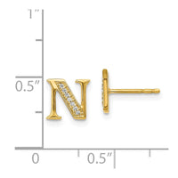 Load image into Gallery viewer, 14k Diamond Initial N Earrings
