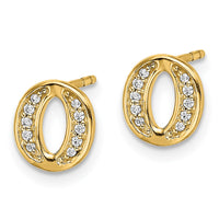 Load image into Gallery viewer, 14k Diamond Initial O Earrings
