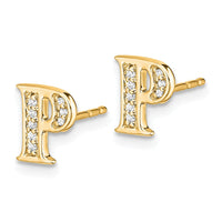 Load image into Gallery viewer, 14k Diamond Initial P Earrings
