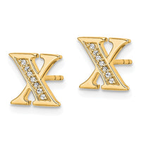 Load image into Gallery viewer, 14k Diamond Initial X Earrings
