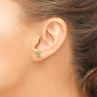 Load image into Gallery viewer, 14k Diamond Initial X Earrings
