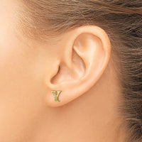 Load image into Gallery viewer, 14k Diamond Initial Y Earrings
