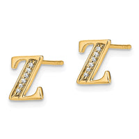 Load image into Gallery viewer, 14k Diamond Initial Z Earrings
