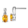 14k White Gold Citrine and Diamond Earrings