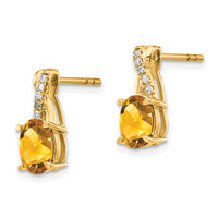 Load image into Gallery viewer, 14K Citrine and Diamond Earrings
