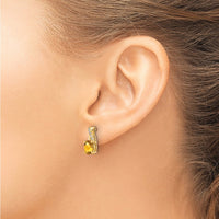 Load image into Gallery viewer, 14K Citrine and Diamond Earrings
