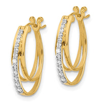 Load image into Gallery viewer, 14k Diamond Hoop Earrings
