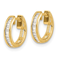 Load image into Gallery viewer, 14k Baguette Diamond Hinged Hoop Earrings
