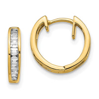 Load image into Gallery viewer, 14k Baguette Diamond Hinged Hoop Earrings

