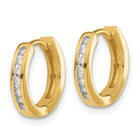 Load image into Gallery viewer, 14k Diamond Hinged Hoop Earrings

