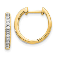Load image into Gallery viewer, 14k Diamond Complete Hinged Hoop Earrings
