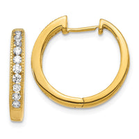 Load image into Gallery viewer, 14k Diamond Hinged Hoop Earrings
