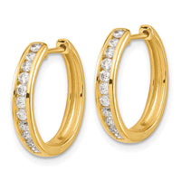 Load image into Gallery viewer, 14k Diamond Hinged Hoop Earrings
