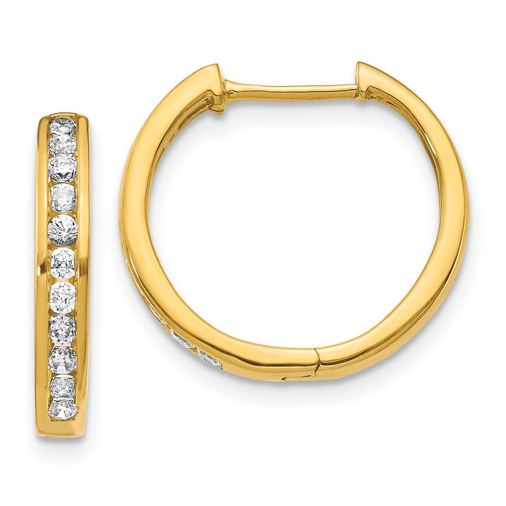14k Diamond Hinged Hoop Earrings