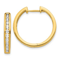 Load image into Gallery viewer, 14k Diamond Hinged Hoop Earrings
