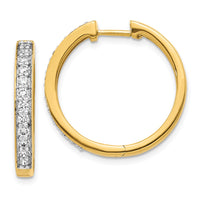 Load image into Gallery viewer, 14k Diamond Hinged Hoop Earrings
