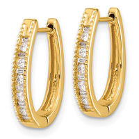 Load image into Gallery viewer, 14k Diamond Oval Hinged Hoop Earrings
