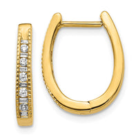Load image into Gallery viewer, 14k Diamond Oval Hinged Hoop Earrings
