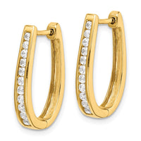 Load image into Gallery viewer, 14k Diamond Oval Hinged Hoop Earrings
